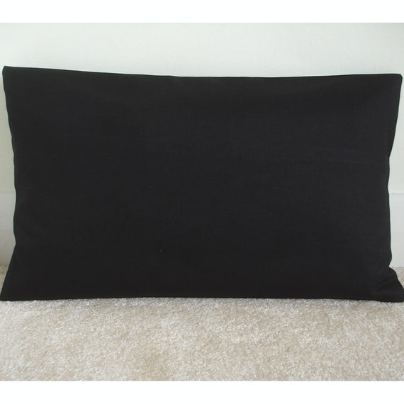 Black Cotton 12x16 Pillow Cover 16x12 Cushion Case Sham Slip Throw