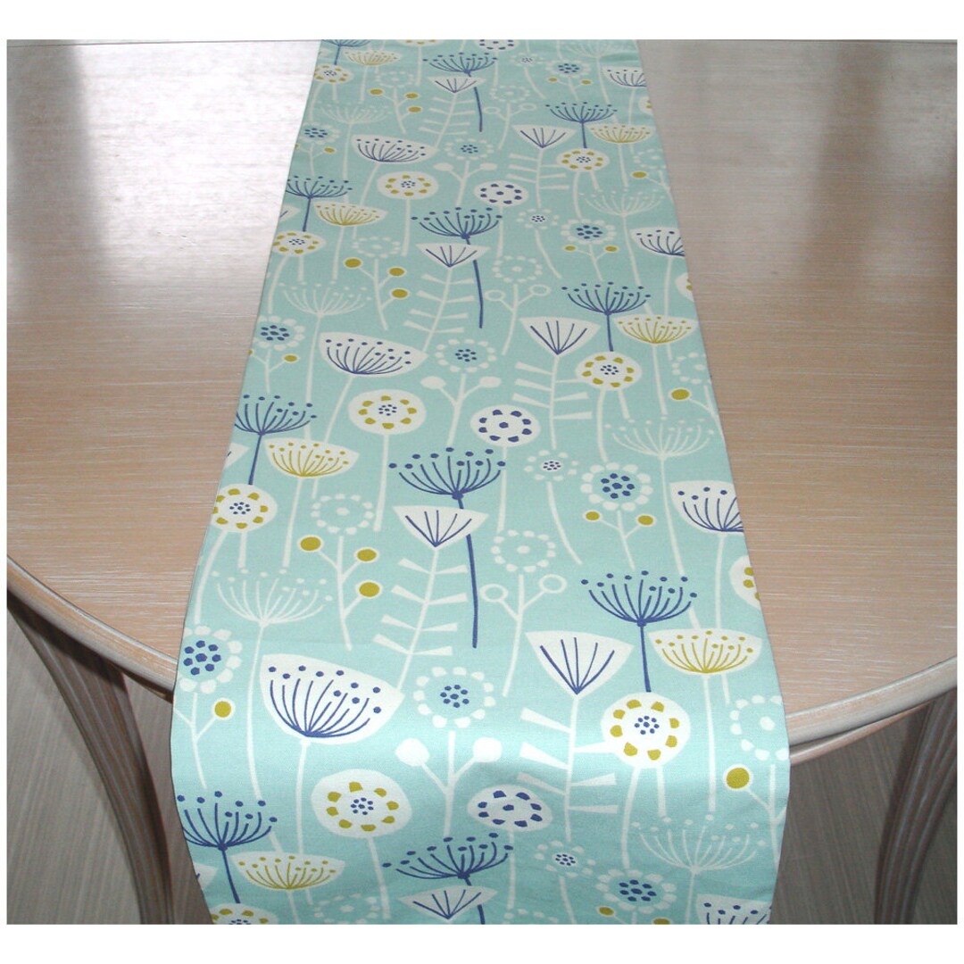 Duck Egg Table Runner 60 Scandinavian Style Seedhead Etsy