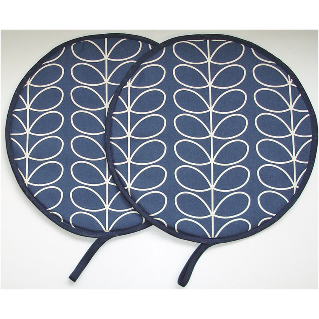 Blue Aga Hob Lid Covers Pair of Mats Pads Round Hats X 2 Navy Etsy