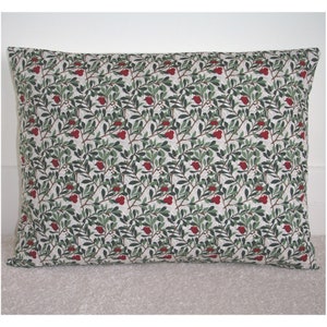 William Morris Christmas 12x20 Cushion Cover Oblong Arbutus Red Berries V&A Throw Pillow Sham Cover 20&quot; x 12&quot; Oblong Bolster Xmas Holidays