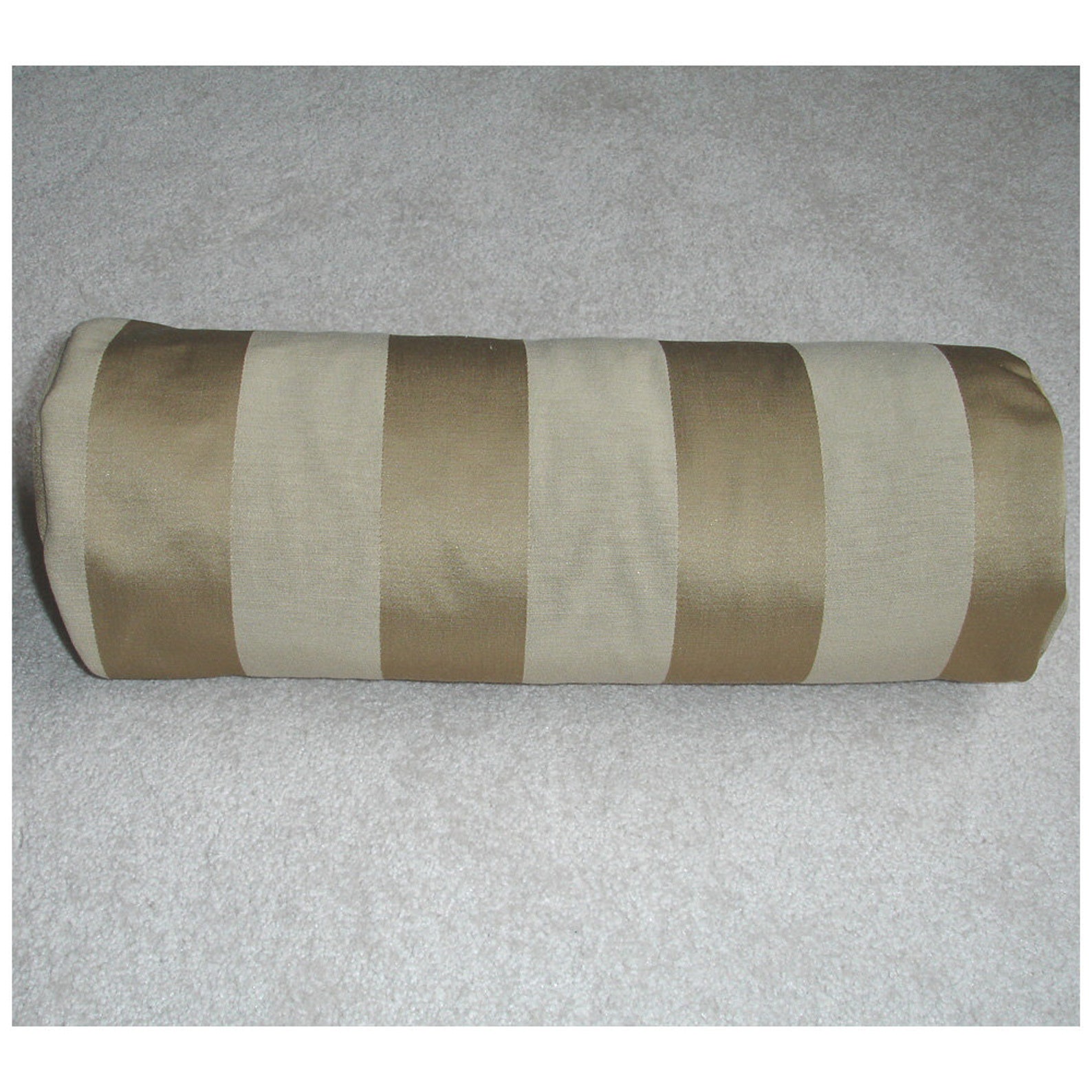 Gold and Beige Stripe Cylinder Bolster Pillow Cover 6x16 Round Etsy
