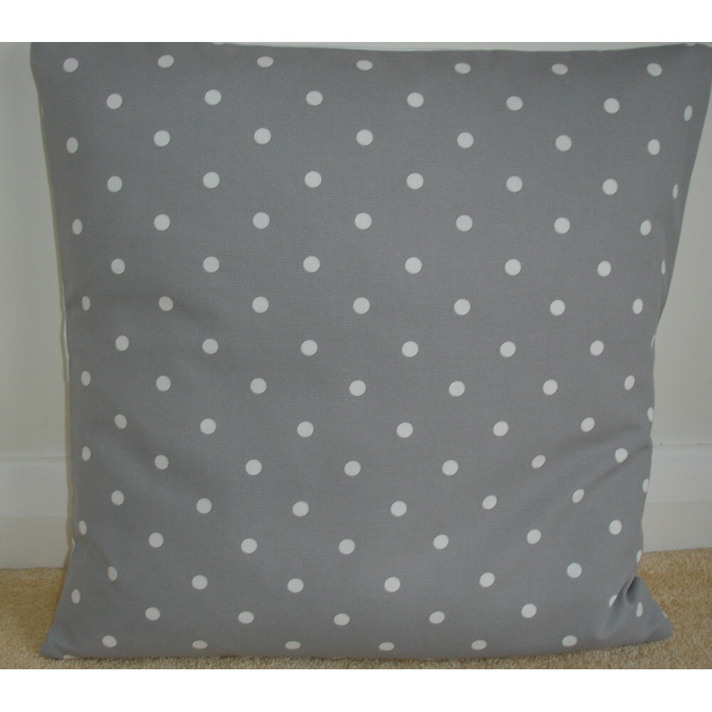 20x20 Grey White Polka Dots Pillow Cover 20 Cushion Case Etsy
