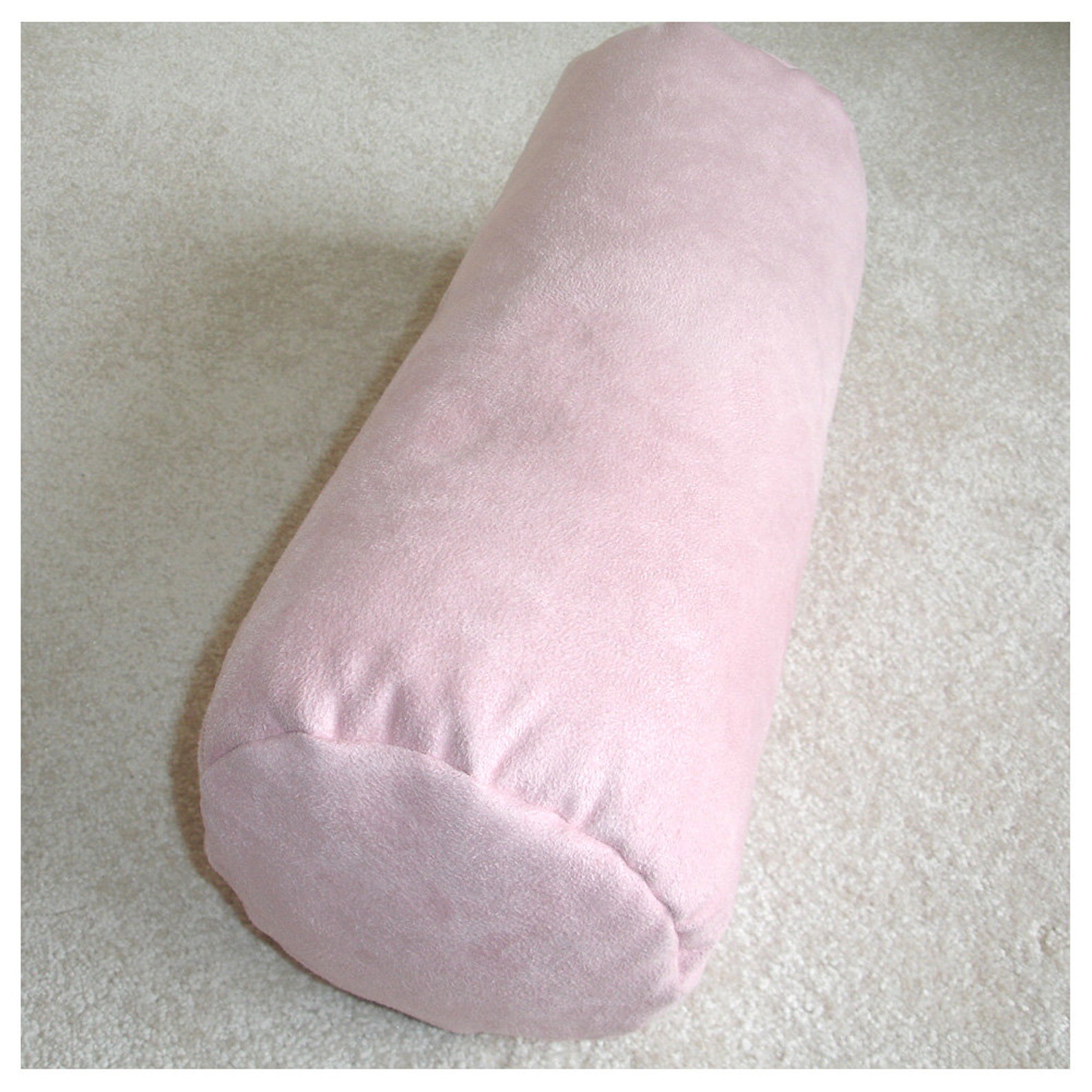 Faux Suede Pink Cylinder Bolster Pillow Cover 6x16 Round Ended Etsy