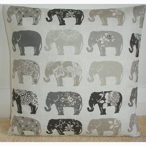 Pillow Cover Gray Elephants Decorative Throw Grey Taupe Beige Elephant 16" Cushion Sham Slip Case Pillowcase 16x16 18x18 20x20 24" 26"