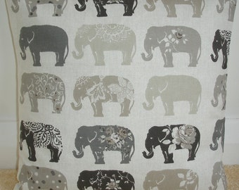 Pillow Cover Gray Elephants Decorative Throw Grey Taupe Beige Elephant 16" Cushion Sham Slip Case Pillowcase 16x16 18x18 20x20 24" 26"