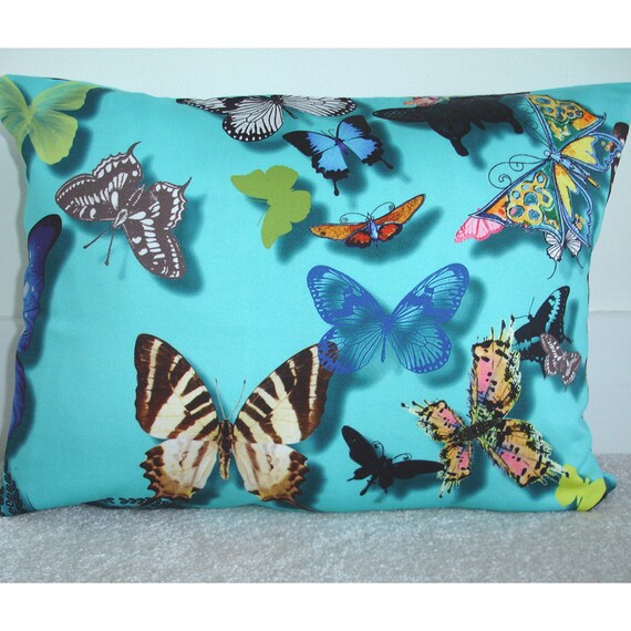 Christian Lacroix Butterfly Cushion Cover 12x16 Oblong Bolster Pillow Sham 16x12 Butterflies Accent Case Slip Throw 16x12 Turquoise Lagon Etsy Canada