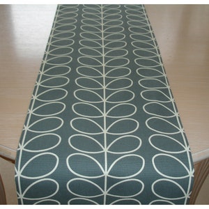 Grey Table Runner Dark Gray 84&quot; 96&quot; Stem Leaves 7ft 8ft 9ft Retro Modern Cotton Washable 2 3 Metre