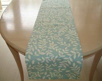 Table Runner Duck Egg Dining Tableware 3ft 4ft 5ft 6ft 7ft 8ft 9ft 36" 48" 60" 72" 84" 96" Leaf Leaves Cotton Washable Overlay