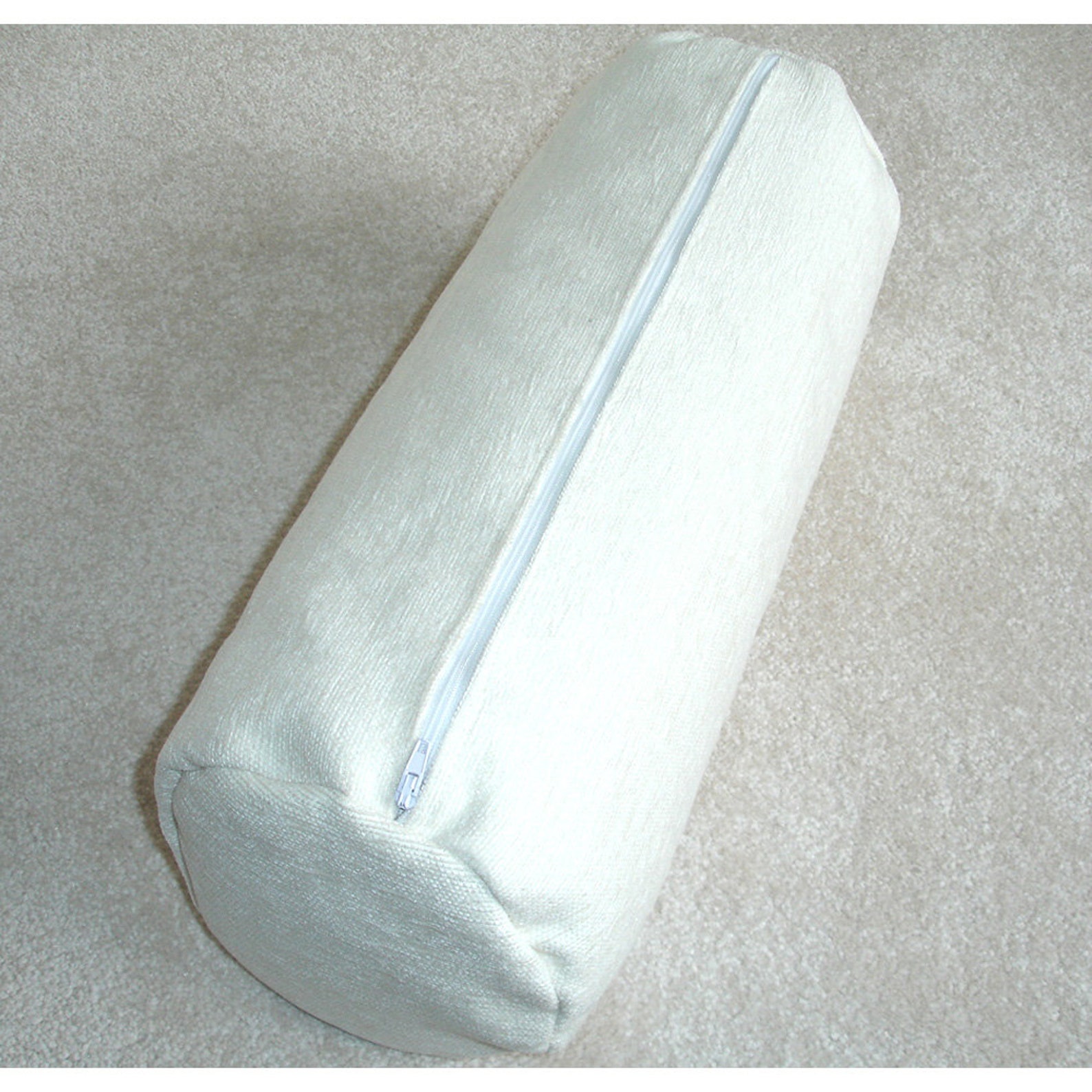 Cylinder Bolster Pillow Cover 8x18 Round Ended End Ivory Light Etsy