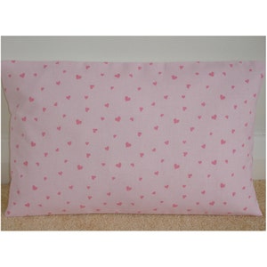 Pink Heart Pillow Sham Cushion Cover 12x20 Laura Ashley Sweetheart Lumbar Bolster Oblong Nursery Case Pink Hearts Slip Pillowcase 20x12 Baby