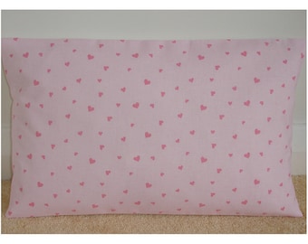 Pink Heart Pillow Sham Cushion Cover 12x20 Laura Ashley Sweetheart Lumbar Bolster Oblong Nursery Case Pink Hearts Slip Pillowcase 20x12 Baby