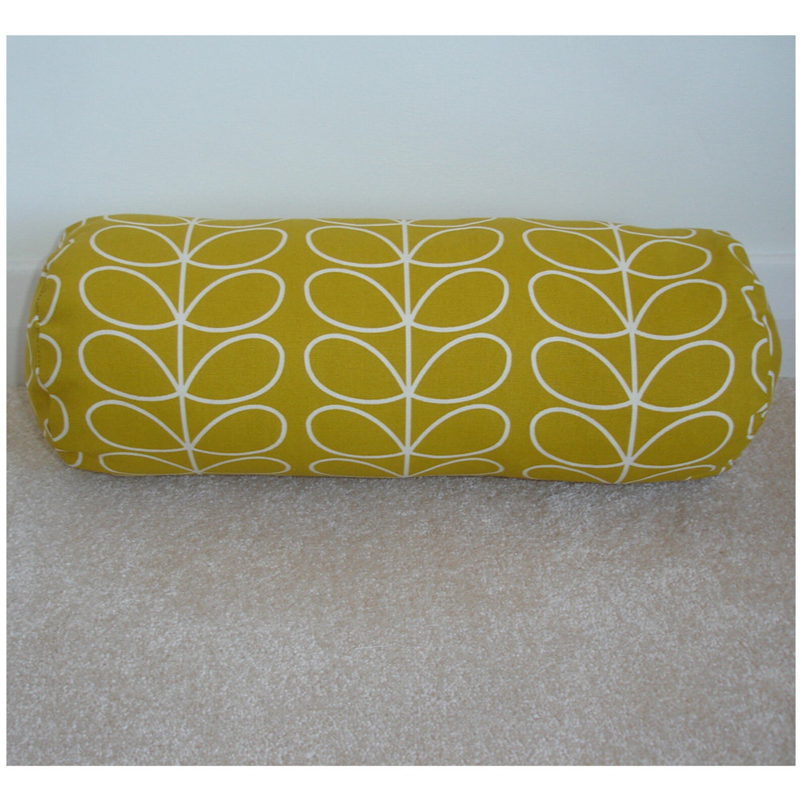 Cylinder Bolster Pillow Cover Yellow Ochre 8x18 Neck Roll Etsy