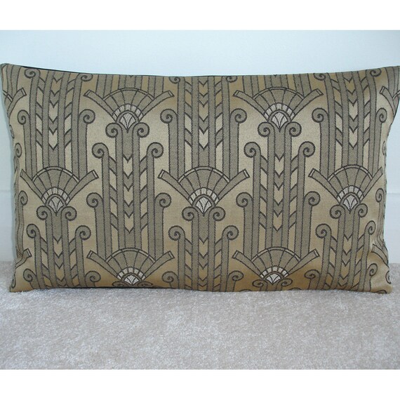 Art Deco Pillow Cover 12x20 Gold and Black Cushion Sham Art Etsy UK