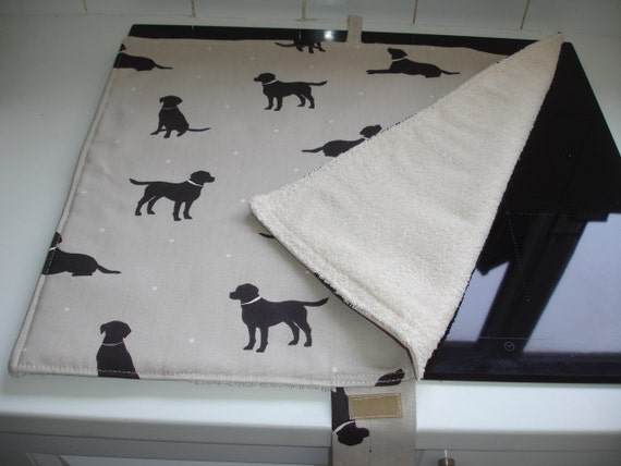 Aga Pads plaque couvercle Paire Tapis Couvre paire avec boucles plaine solide Noir Plaque X 2