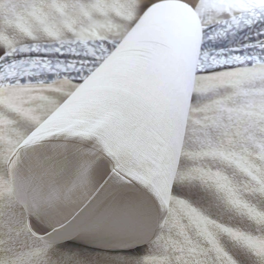 Linen Yoga Bolster COVER ONLY Light Grey 24x9 Etsy