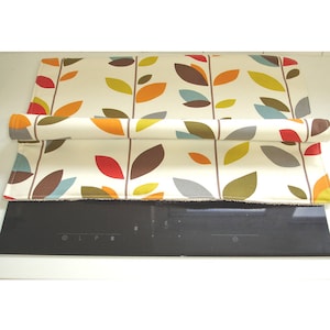 Induction Hob Oven Stove Cooker Cover Orange Red 60cm x 55cm Stem Leaves Blue Green Grey Square Protector Surface Saver Mat Kitchen Pad 24&quot;