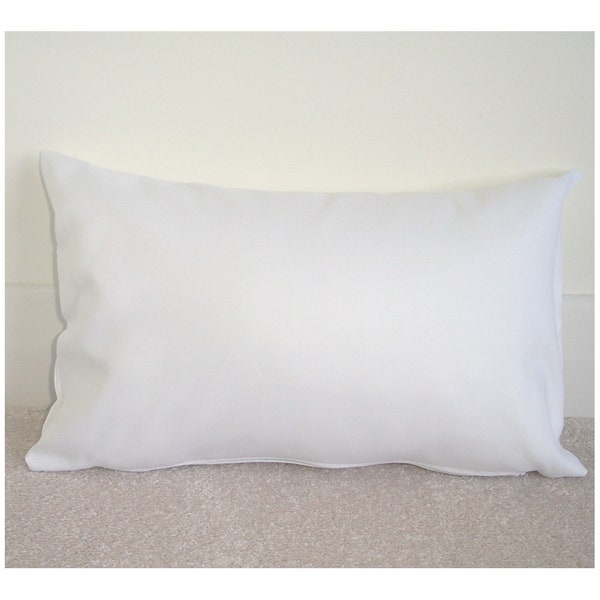 10x16 Tempur Travel Pillow Cover with Zip SMALL 40x26cm White Bolster Oblong Cushion Case Sham Pillowcase 16"x10" 16x10 Plain Block Solid