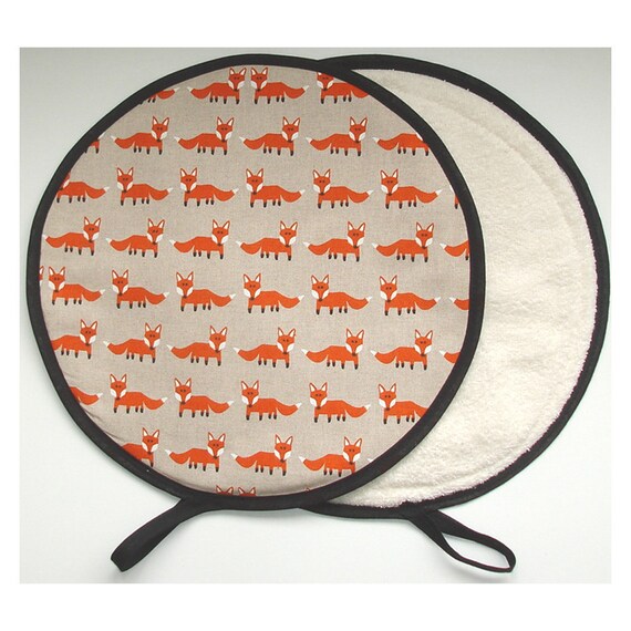 Lid Hob Covers Black Chef Chefs Pads Suitable for Aga PAIR with Loop Cotton