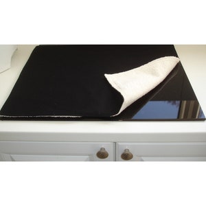 Oven Stove Cooker Cover Black 24&quot;x22&quot; Electric Induction Hotplate HobTop Surface Saver 60x55cm Mat Kitchen Pad Topper Plain Block Solid