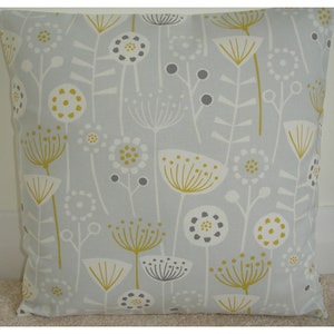 18x18 Pillow Cover Yellow and Grey 18" Cushion Case Sham Slip Pillowcase Ochre Mustard Gray Retro Mid Century Modern Atomic Seedheads MCM