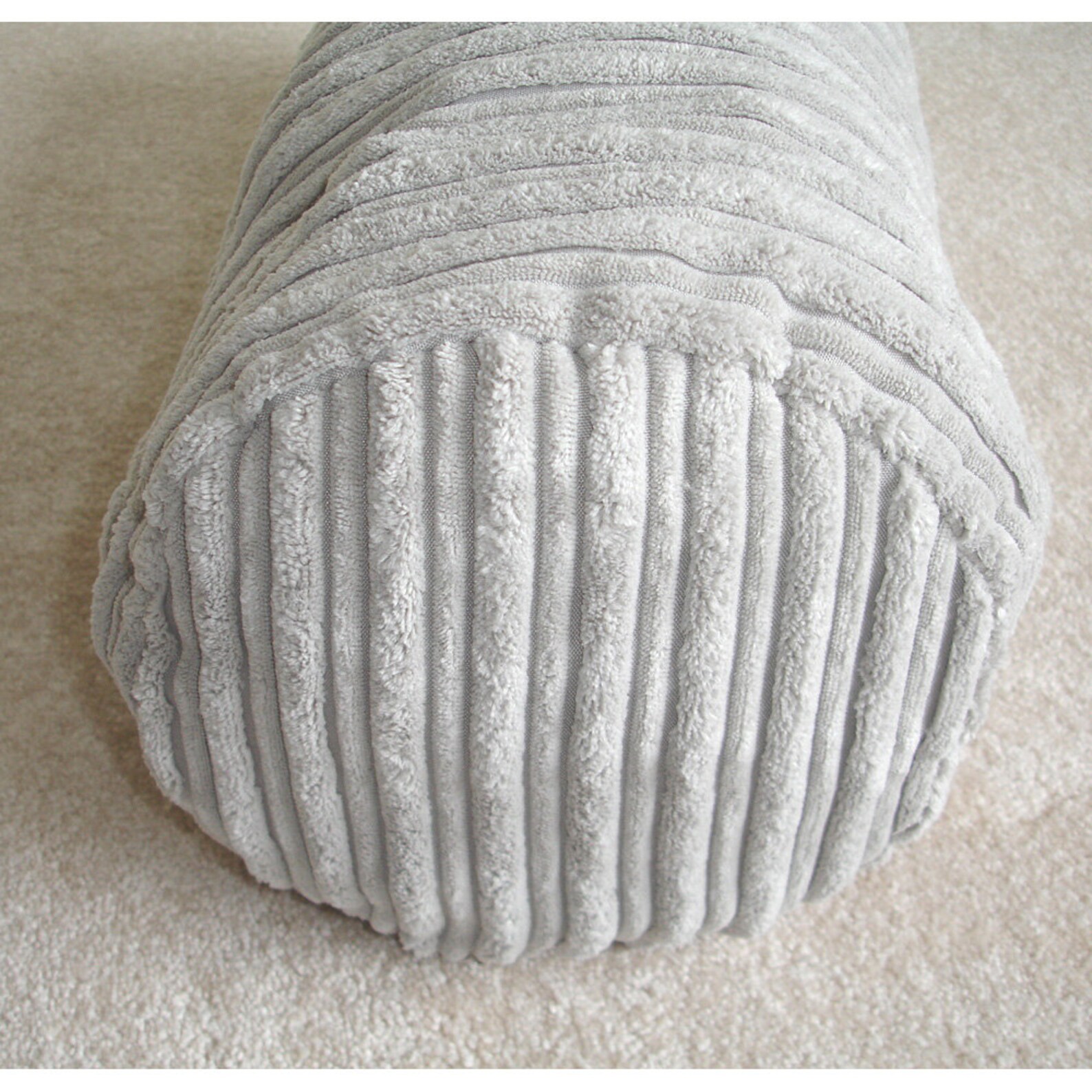 Cylinder Bolster Pillow Cover 8x18 Round Ended End Silver Grey Etsy