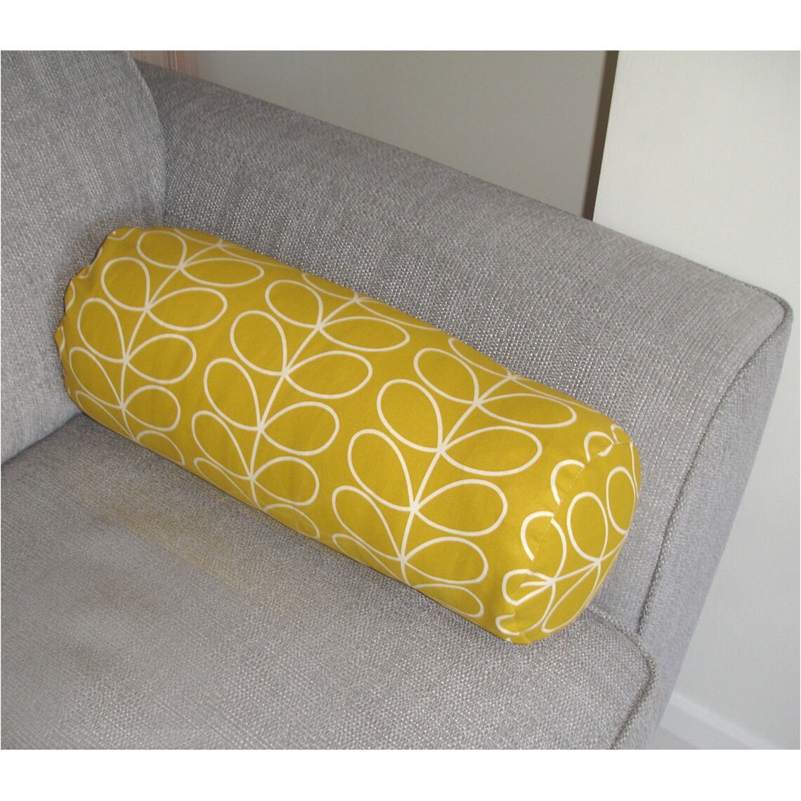 Cylinder Bolster Pillow Cover Yellow Ochre 8x18 Neck Roll Etsy