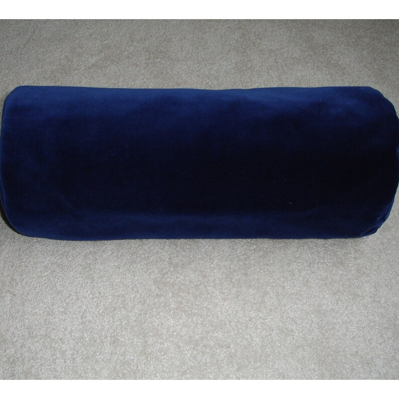 Navy Blue Velvet Cylinder Bolster Pillow Cover 6x16 Round Etsy UK