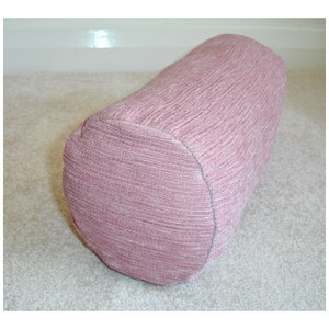 Pink Bolster Pillow Cover 6x16 Cylinder Round Ended End Chenille Cushion Sham Case 16&quot; x 6&quot; 16x6 Plain Block Colour Color Solid