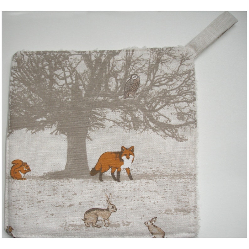 Pot Holder Kitchen Pad Mat Potholder Fox Rabbit Squirrel Owl