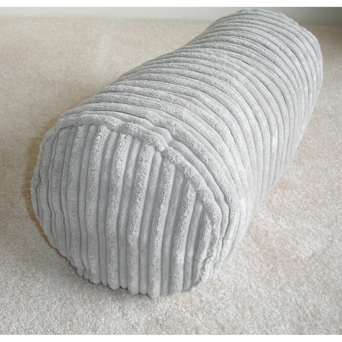 Cylinder Bolster Pillow Cover 8x18 Round Ended End Silver Grey Etsy