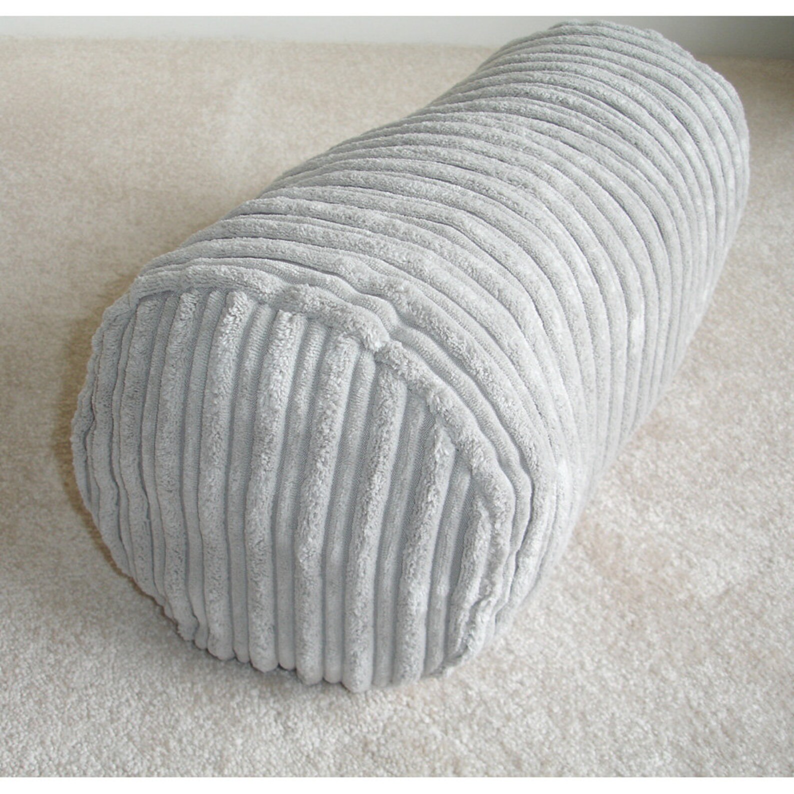 Cylinder Bolster Pillow Cover 8x18 Round Ended End Silver Grey Etsy