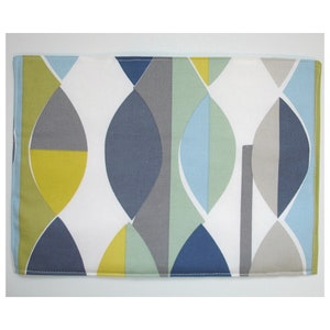 Placemat MCM Blue Yellow Green And Grey Gray Mid-century Modern - Choose from 2 Sizes