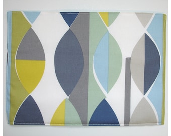Placemat MCM Blue Yellow Green And Grey Gray Mid-century Modern - Choose from 2 Sizes
