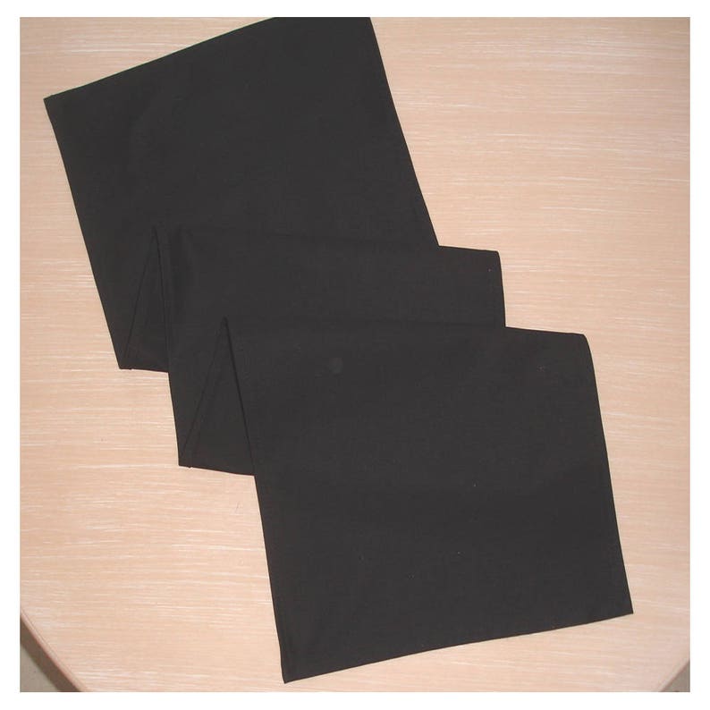Black Table Runner 48 Plain Solid Jet Black 120cm Coffee Etsy
