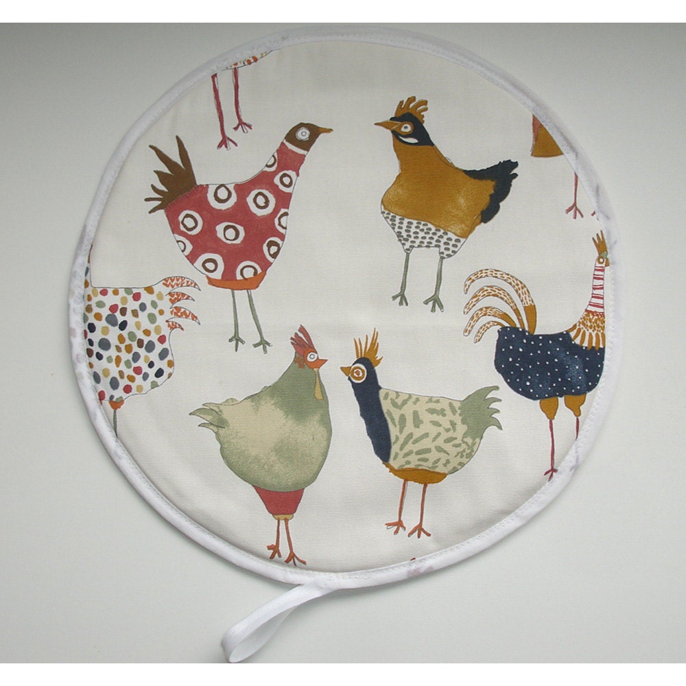 Chickens Aga Hob Lid Mat Pad Round Hotplate Hat Cover Chicken Etsy