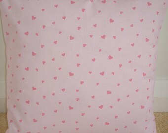 16x16 Pillow Cover Pink Hearts 16" Cushion Sham Slip Case New Laura Ashley Sweetheart Girl's bedroom baby nursery playroom heart hearts