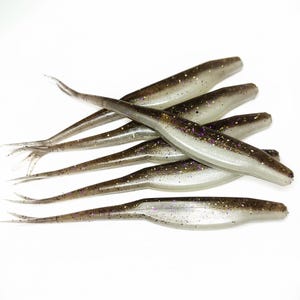 5" Split Tail Shad Fluke Lures, Soft Plastic Jerkbait for Bass, Freshwater Fishing Gear