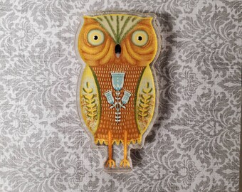 Owl Acrylic Scatter Pin by Sharon Bloom Designs