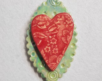 Ceramic Heart Wall Plaque Jewelry By Sharon Bloom Designs