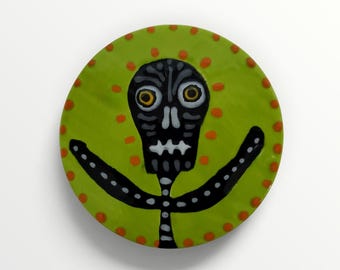 Halloween Skeleton Flower Round Tile