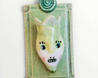 Ceramic Endive Lettuce Wall Plaque Tile House Jewelry By Sharon Bloom Designs