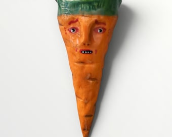 Handmade Ceramic Carrot pocket Wall Vase by Sharon Bloom Designs