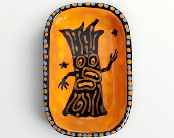 Halloween Ceramic Spooky Tree Trinket Dish by Sharon Bloom Designs