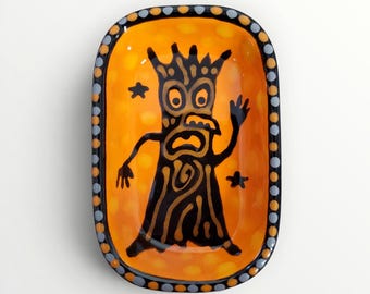 Halloween Ceramic Spooky Tree Trinket Dish by Sharon Bloom Designs