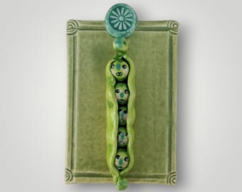 Ceramic Peapod Wall Plaque Tile House Jewelry By Sharon Bloom Designs