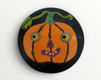 Halloween Pumpkin Jack-O-Lantern Round Tile