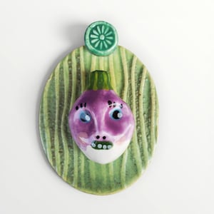 Ceramic Turnip Wall Plaque Tile House Jewelry By Sharon Bloom Designs