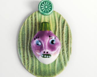 Ceramic Turnip Wall Plaque Tile House Jewelry By Sharon Bloom Designs