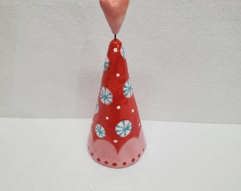 Ceramic Red And Pink Heart Tree Sculpture Decoration By Sharon Bloom Designs