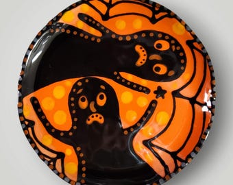 Halloween Ghosts Friends Ceramic Little Hand Painted Plate